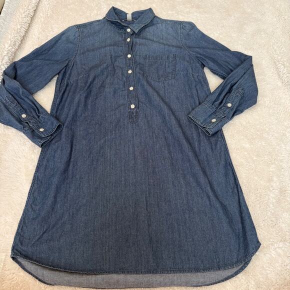J.CREW Dresses & Skirts - J.Crew Women Blue Denim Shirt Dress 10 Casual Teach Work Wear Lightweight Summer
